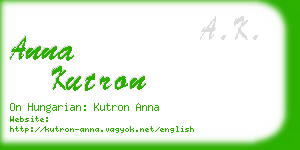 anna kutron business card